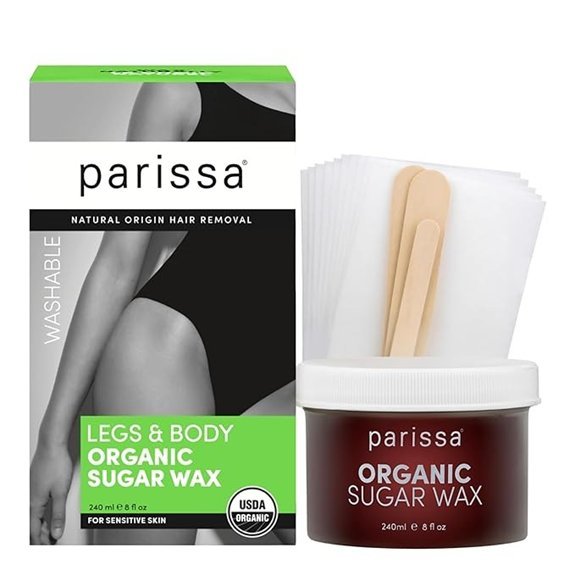 Parissa Organic Sugar Wax Kit for Hair Removal (8 fl oz)