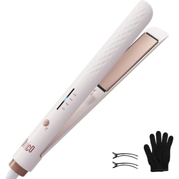 Quico Hair Straightener with Ceramic Negative Ion Flat Iron (Pink)