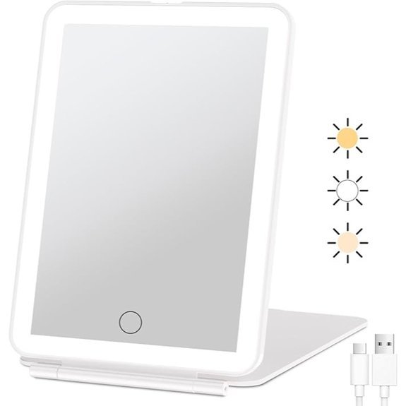 FUNTOUCH Rechargeable LED Travel Makeup Mirror with 72 Lights