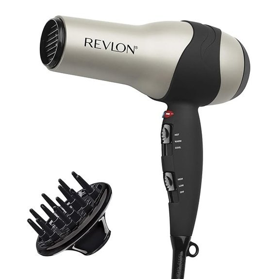 REVLON Turbo Hair Dryer | 1875 Watts of Maximum Shine Fast Dry (Silver)
