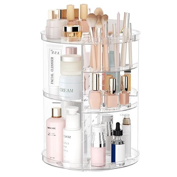 Rotating Makeup Organizer with 8 Adjustable Layers