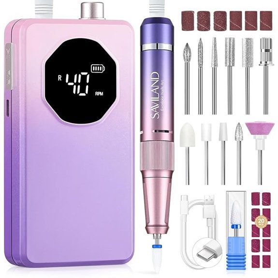 SAVILAND 2026 Professional Electric Nail Drill 40000RPM (Gradient Purple)
