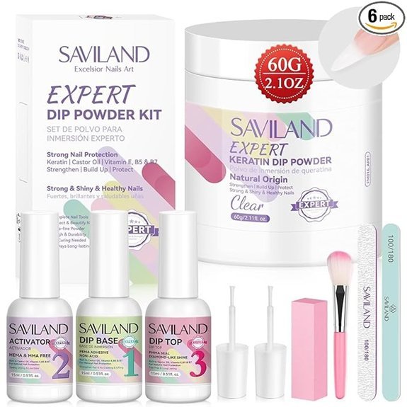 Saviland Clear Dip Powder Nail Kit Starter Set