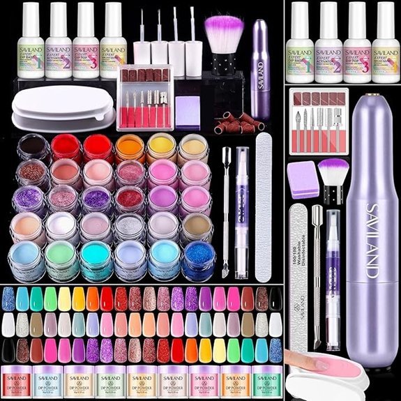 SAVILAND Dip Powder Nail Kit with Drill (30 Colors)