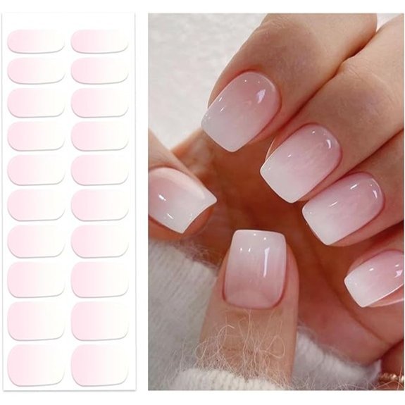 Semi Cured Gel Nail Strips (Pink Ombre)