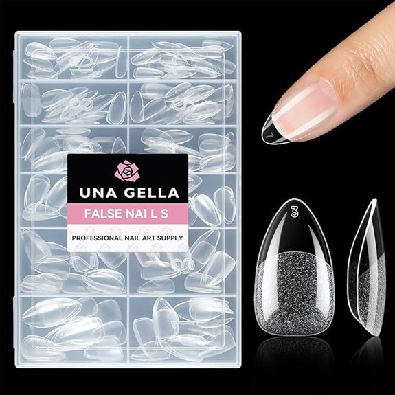 UNA GELLA Short Almond Fake Nails (216pcs)