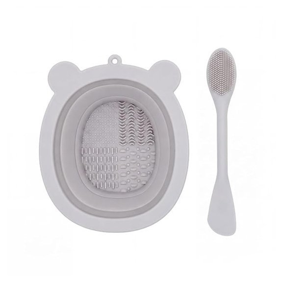Silicone Makeup Brush Cleaner Pad with Spatula