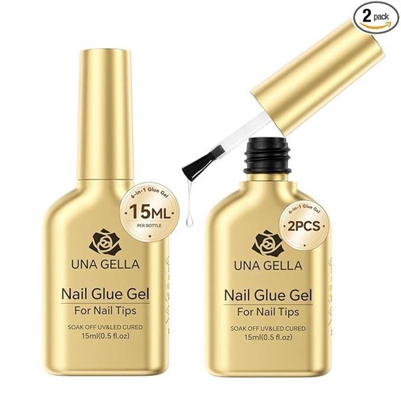 UNA GELLA 6 in 1 Gel Nail Glue for Acrylic Nails (2-Pack)