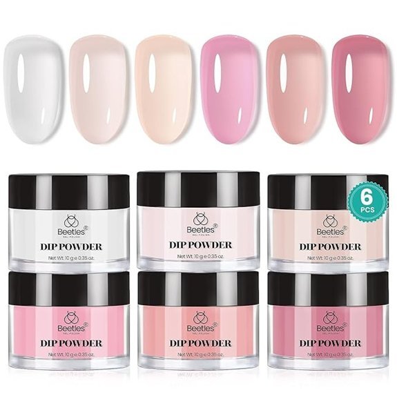 Six Jelly Nude Milky Dip Powders for Manicures