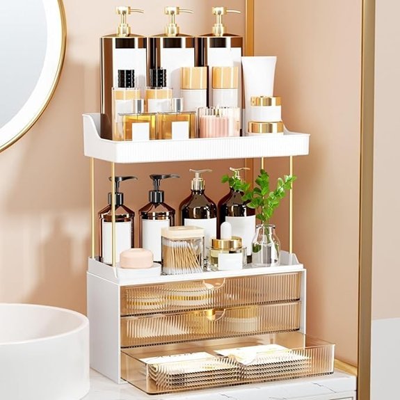 StorBin 3-Drawer 5-Tier Makeup Organizer (Amber)