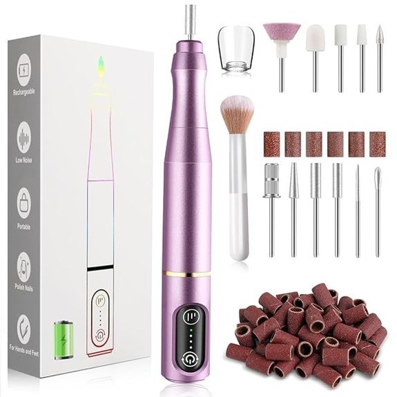 TUOBEO Cordless Electric Nail Drill Kit (Purple)
