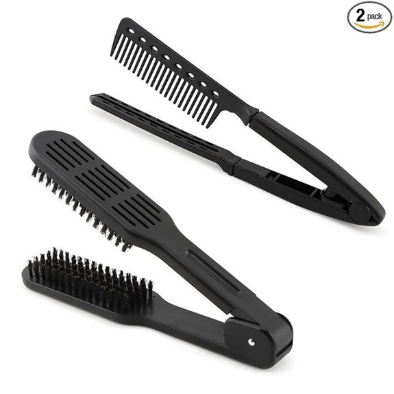 2pcs Boar Bristle Hair Brush Straightener Comb