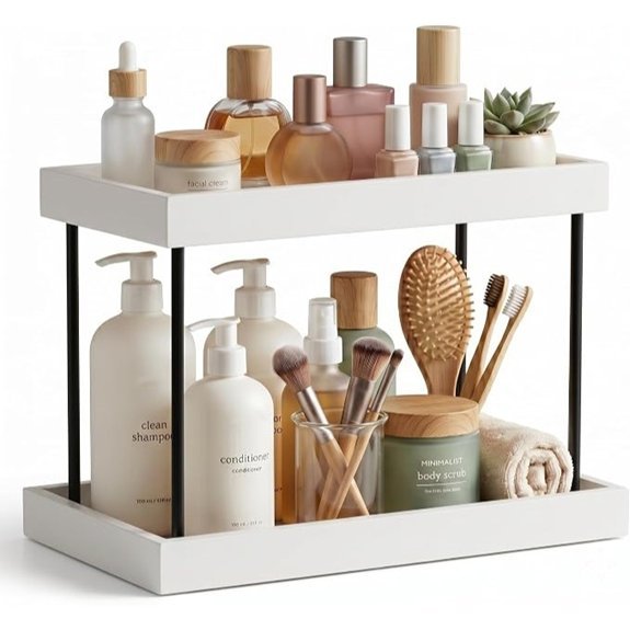 WOPITUES 2-Tier Wooden Bathroom Counter Organizer