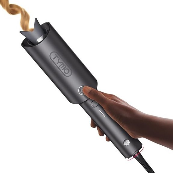 TYMO Automatic Rotating Curling Iron - Ionic Beach Waves Wand (1 Inch Metallic Gray)