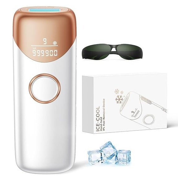 Ubroo IPL Laser Hair Removal Device with Ice Cooling (Gold)