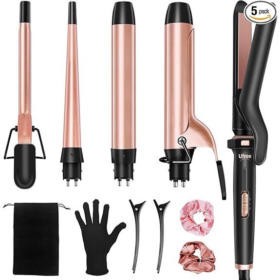Ufree 5-in-1 Curling Iron and Hair Straightener Set
