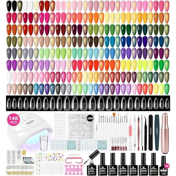 VANREESA 148Pcs Gel Nail Polish Kit with UV Light