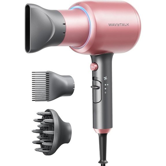Wavytalk Ionic Hair Dryer with Diffuser 1875W Rose Gold